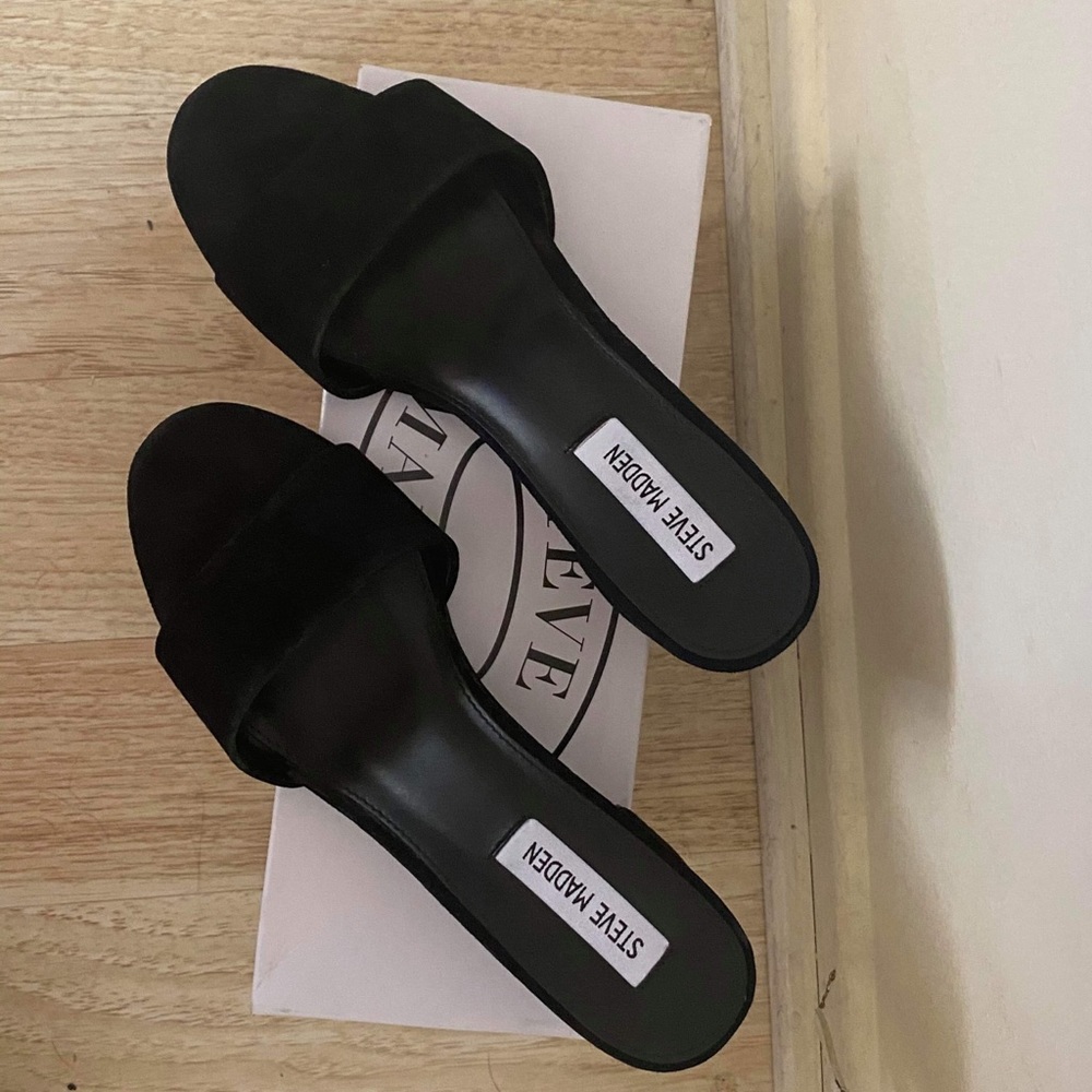 Steve Madden Lorell Genuine Calf Hair Slide Sandal - Picture 3 of 4